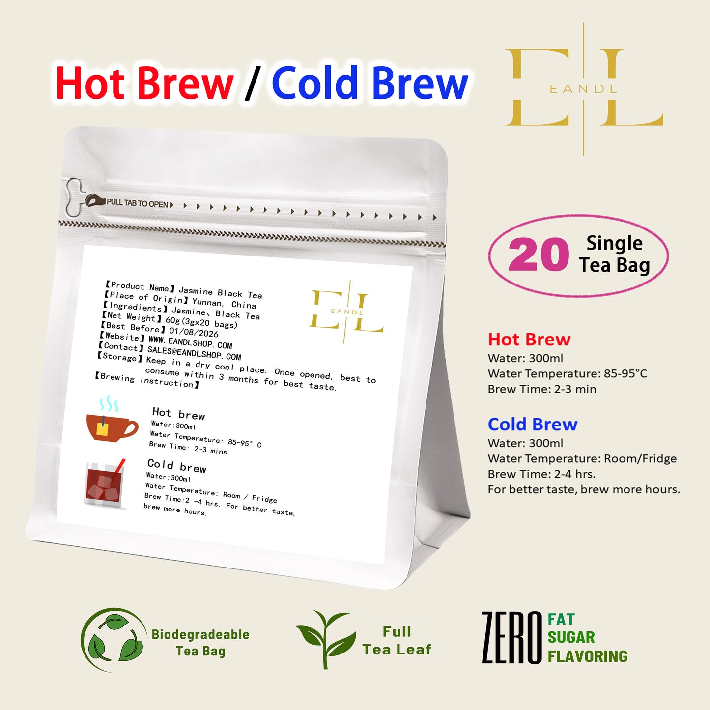 Jasmine Black Tea (Full Tea Leaf)