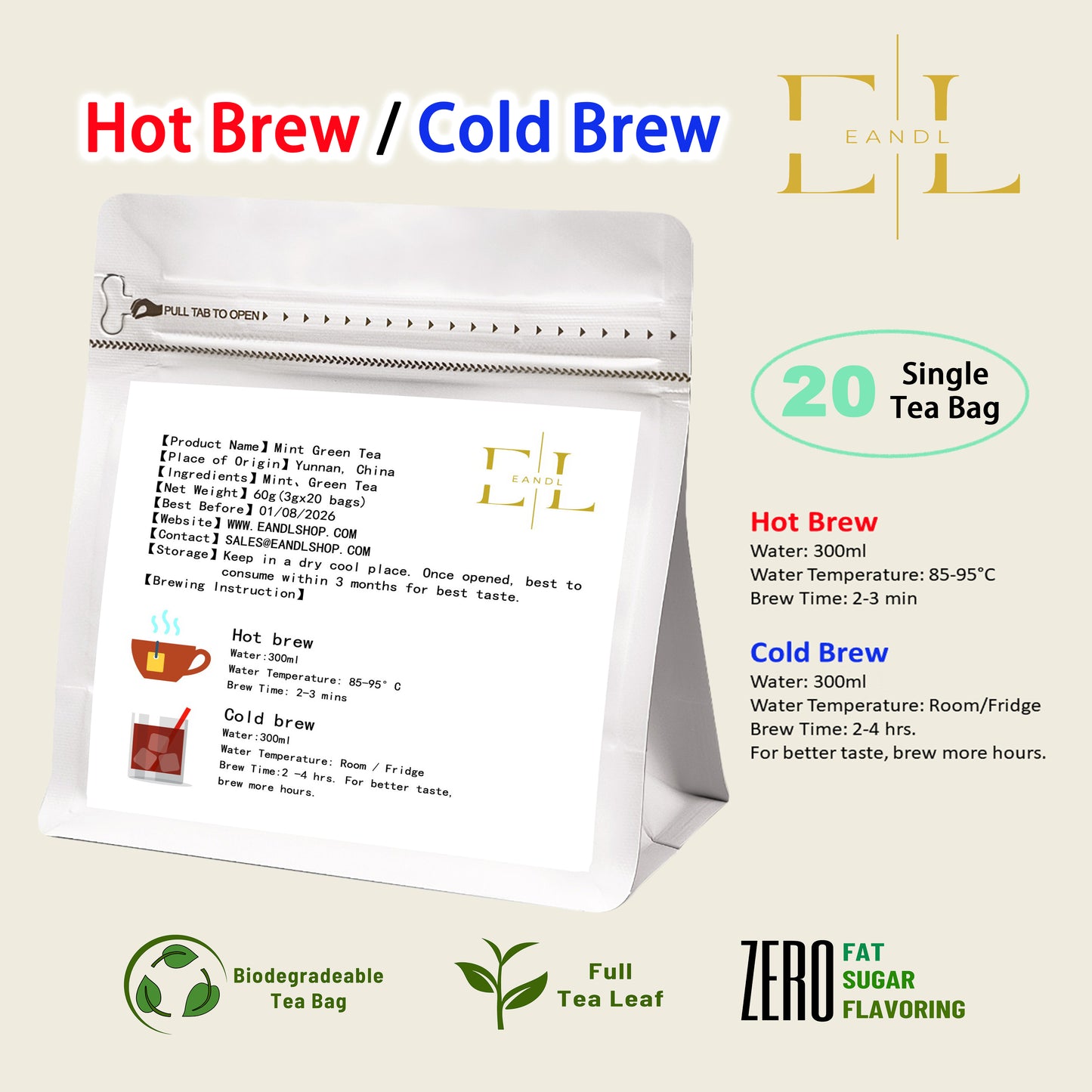 Mint Green Tea (Full Tea Leaf)