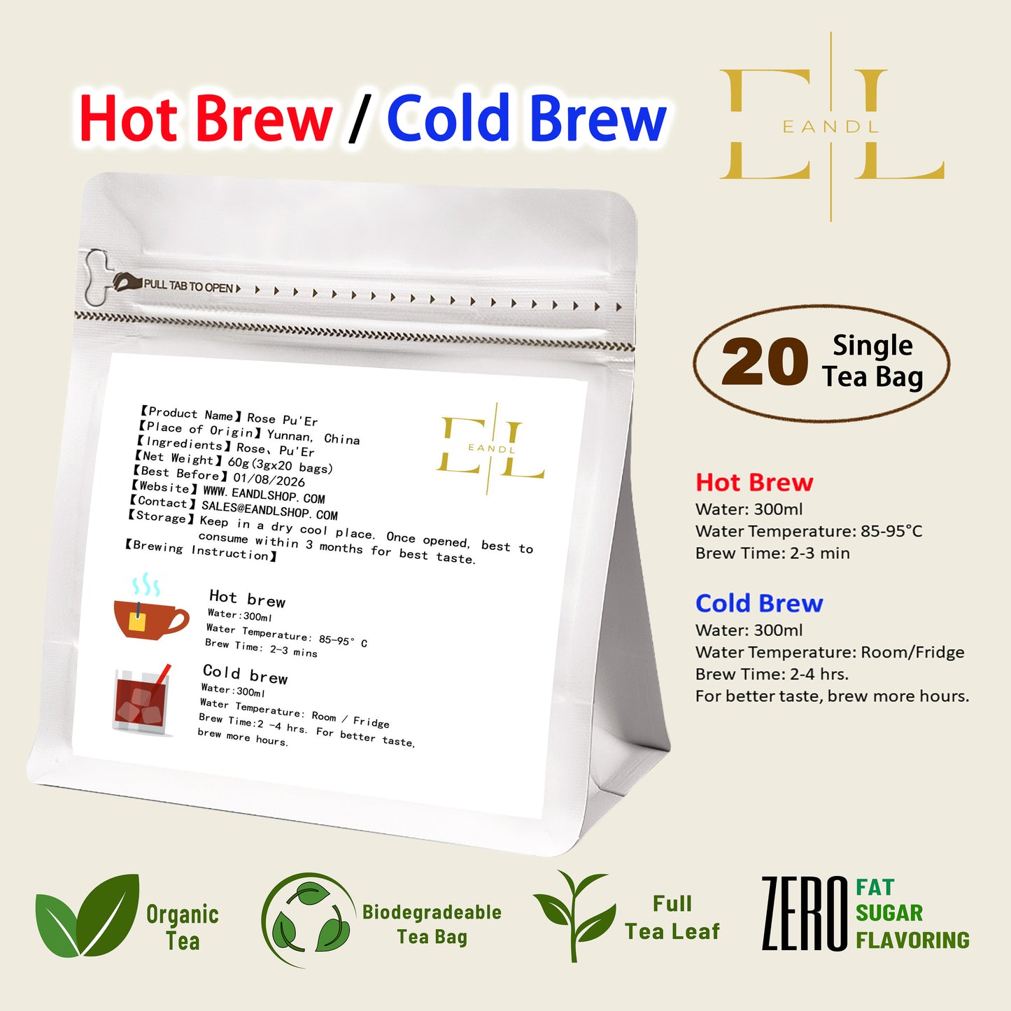 Rose PuEr Tea (Organic Full Tea Leaf)