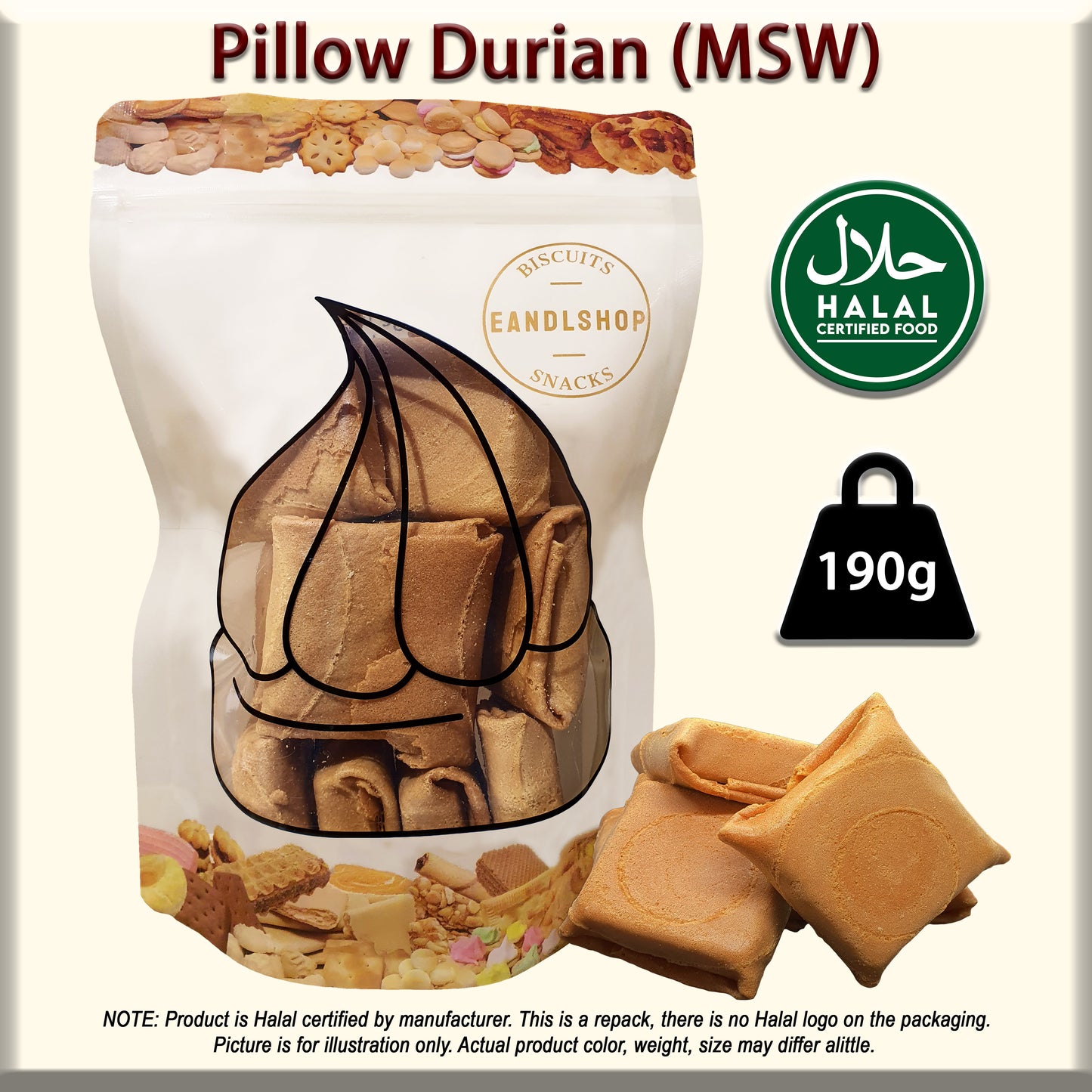 Pillow Wafer (Mao Shan Wang Durian)