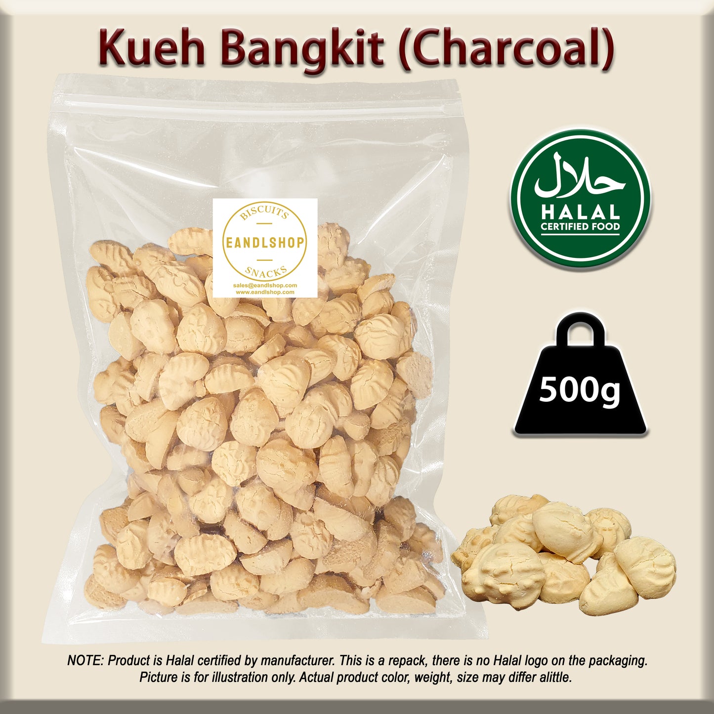 Kueh Bangkit (Charcoal)