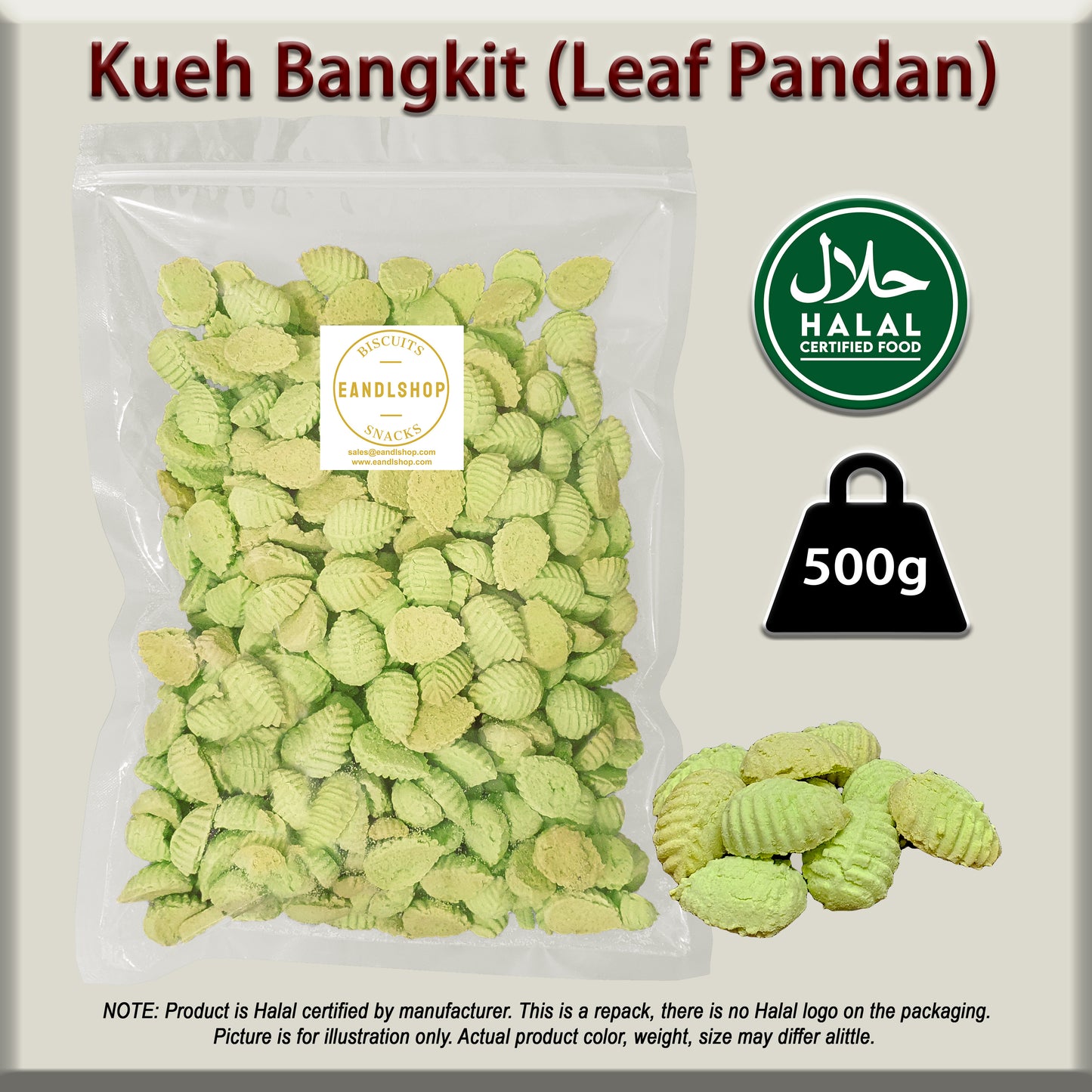 Kueh Bangkit (Leaf Pandan)