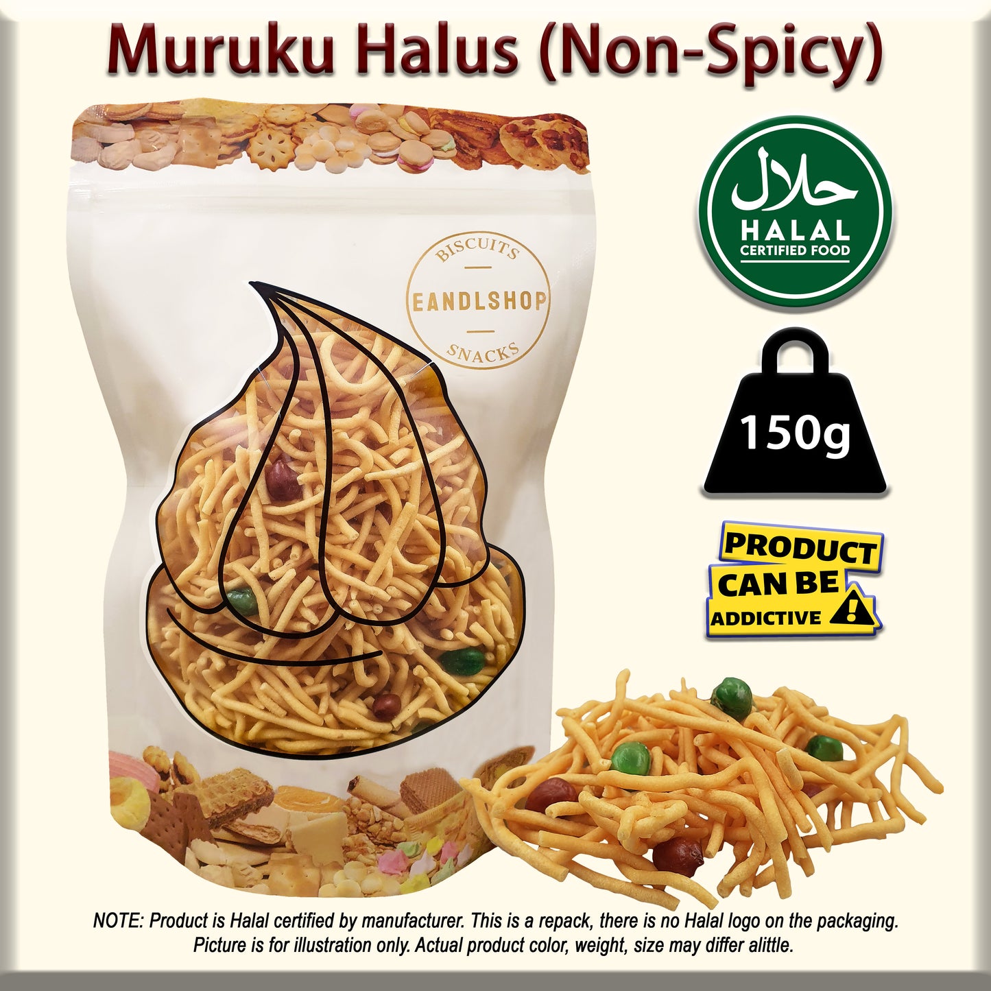 Muruku Halus (Mixed, Non-Spicy)