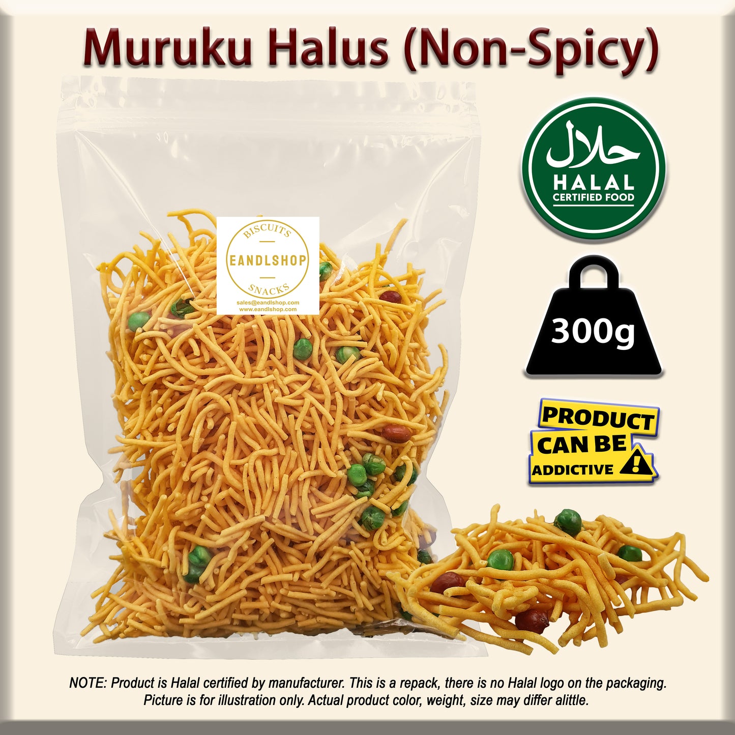 Muruku Halus (Mixed, Non-Spicy)