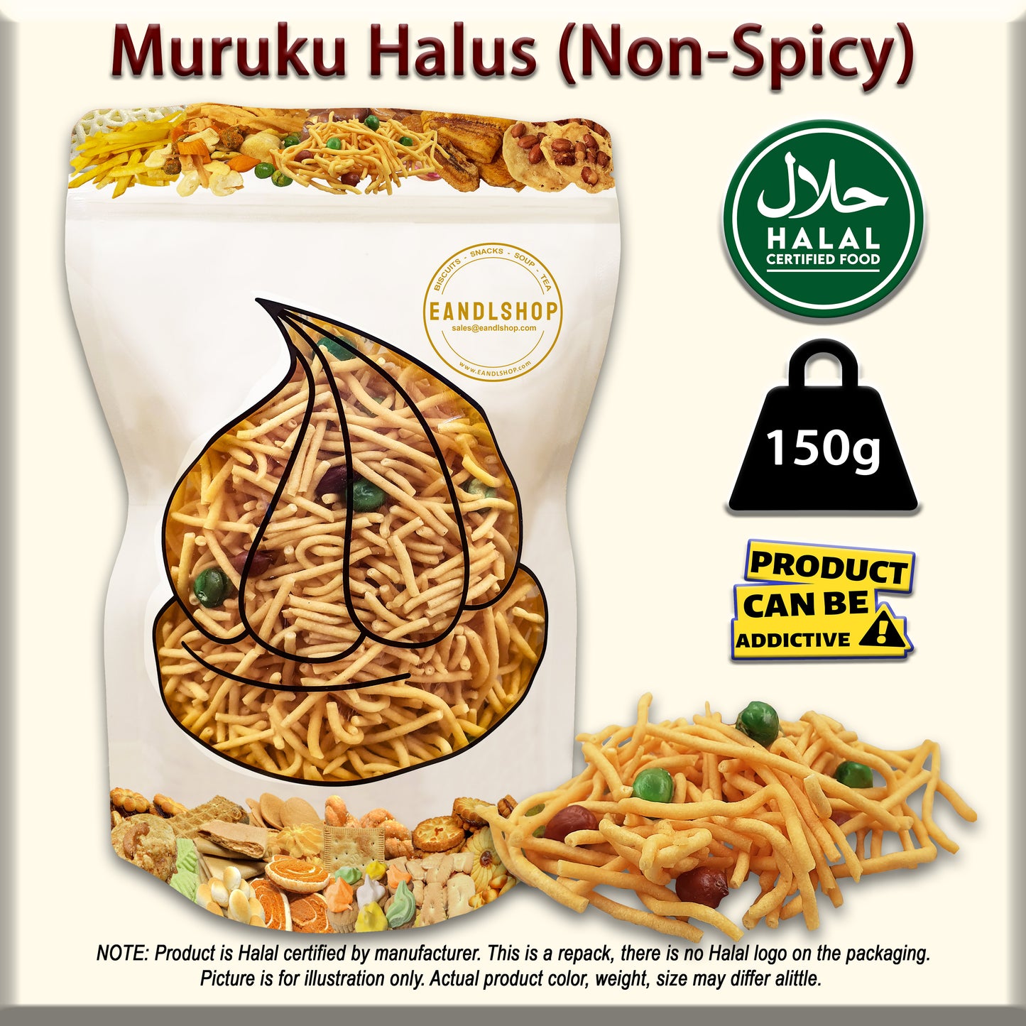 Muruku Halus (Mixed, Non-Spicy)