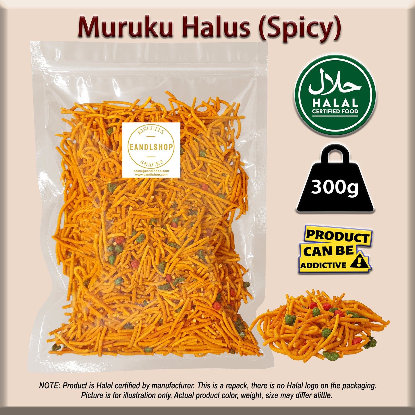 Muruku Halus (Mixed, Spicy)
