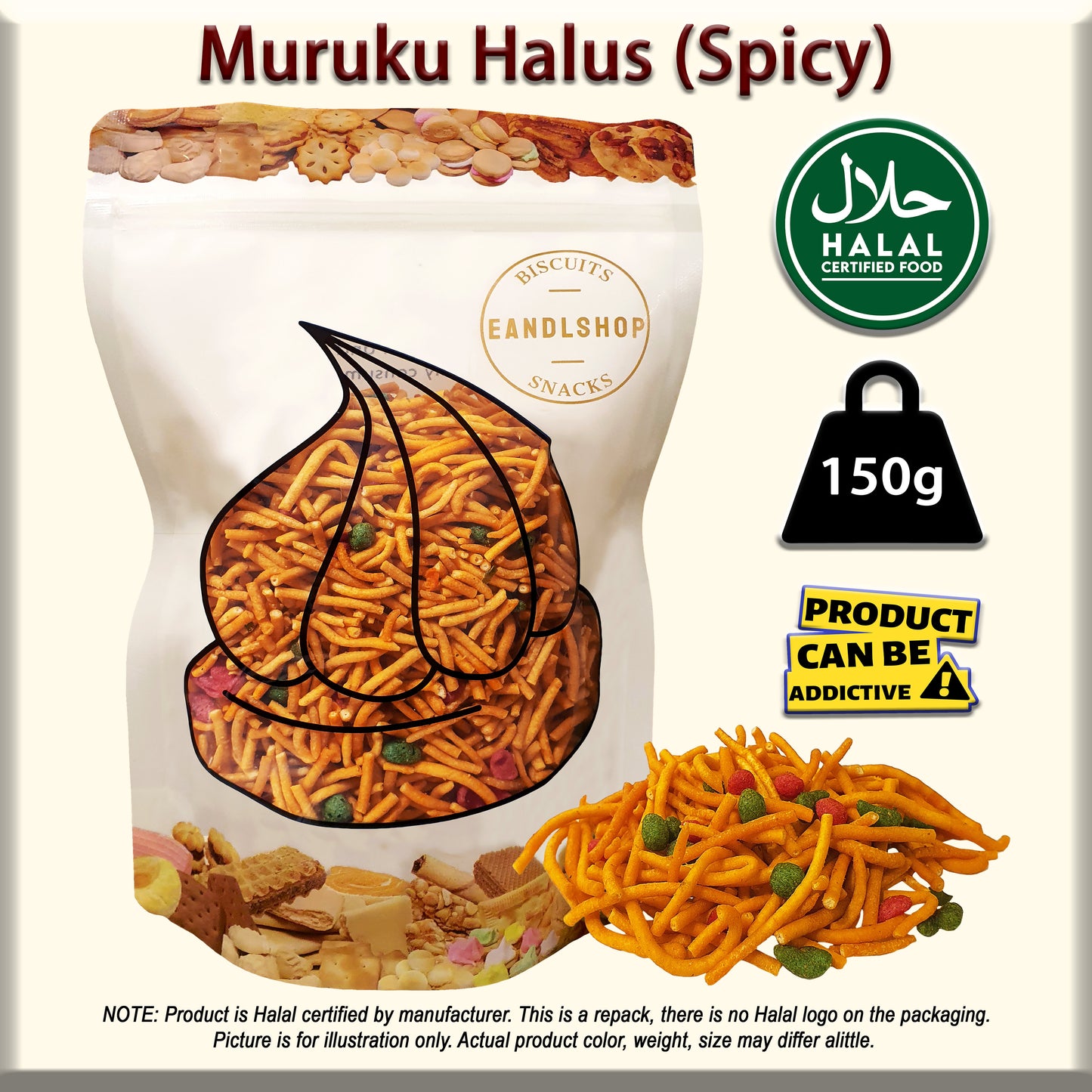 Muruku Halus (Mixed, Spicy)