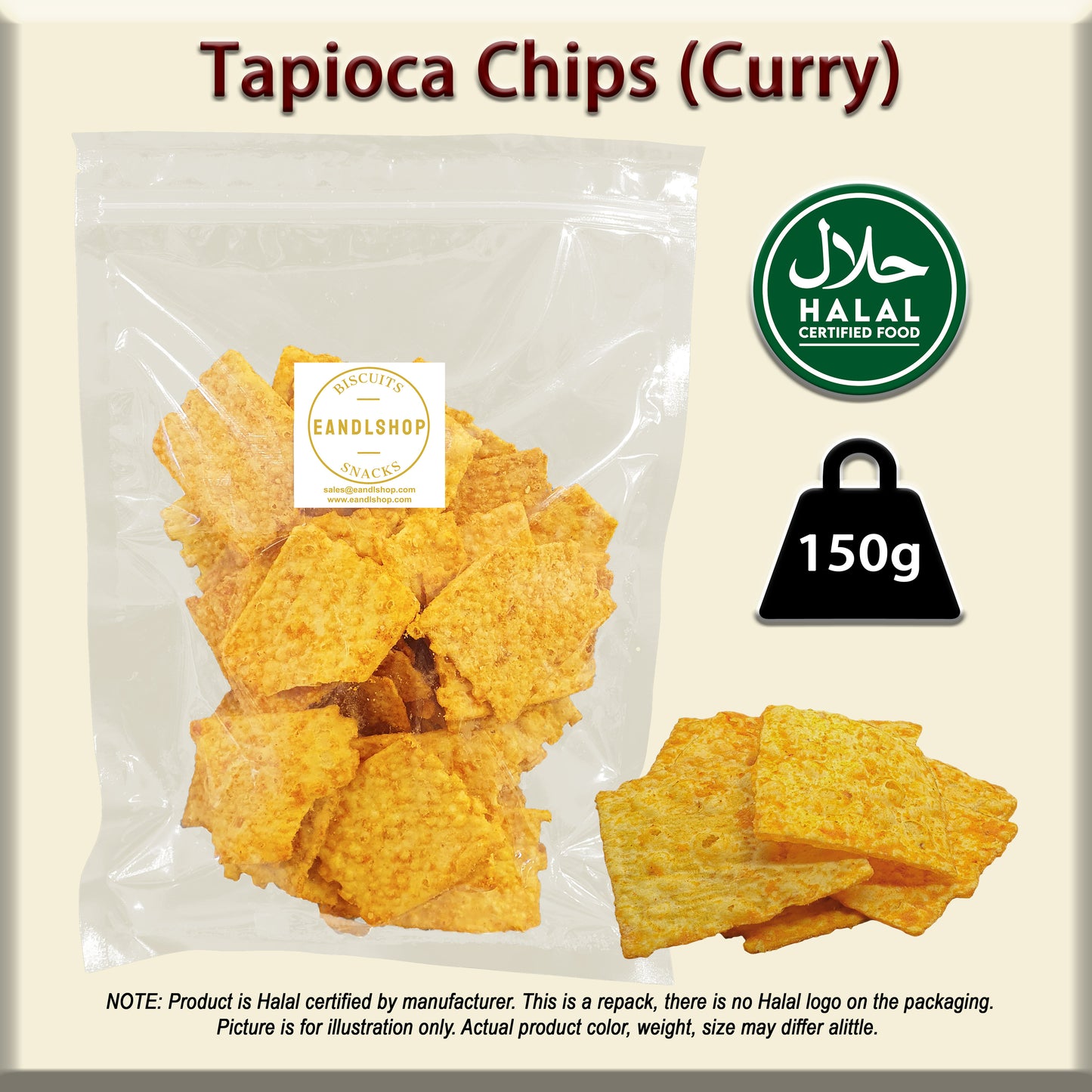 Tapioca Square (Curry) Cracker