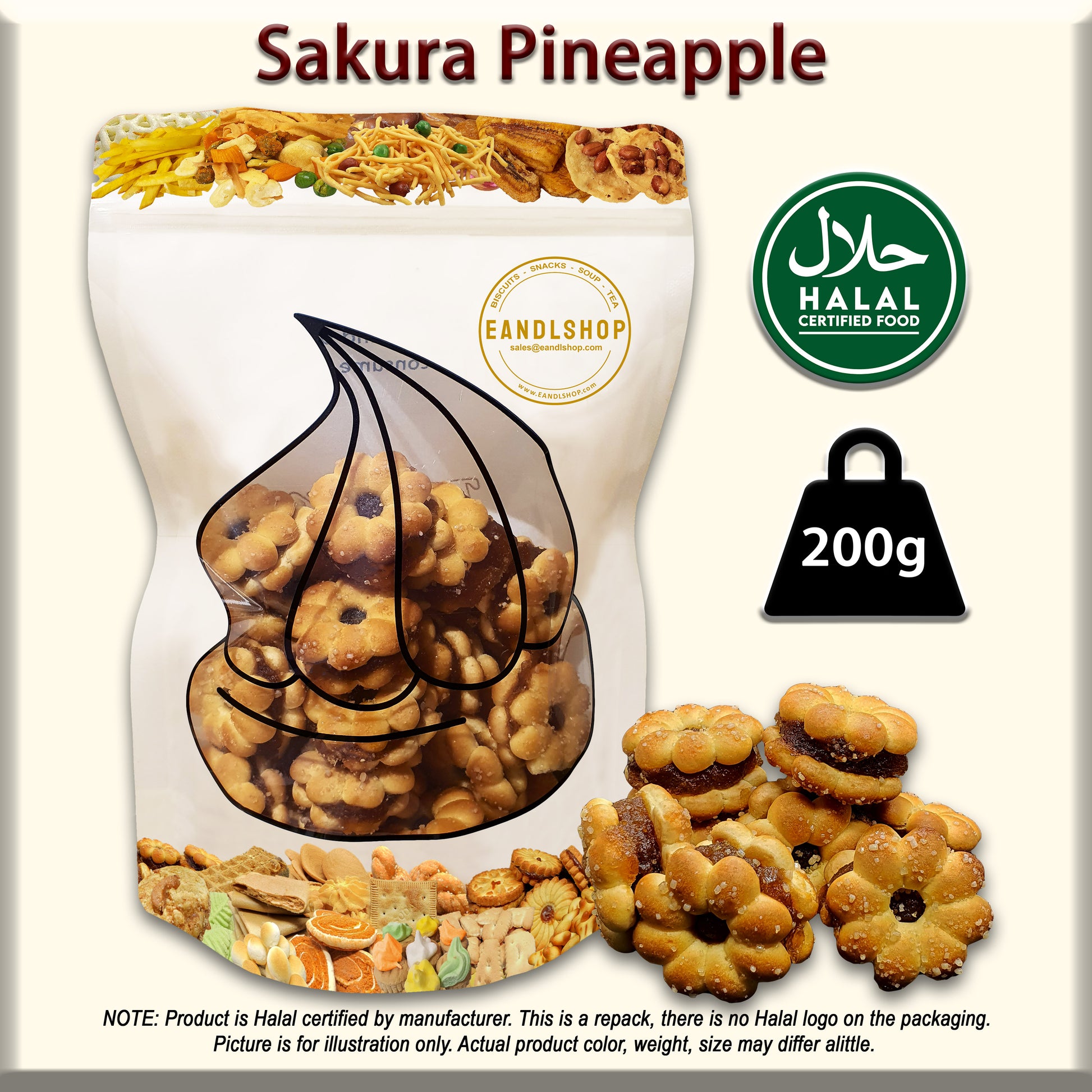 Sakura Pineapple Biscuit - EANDLSHOP