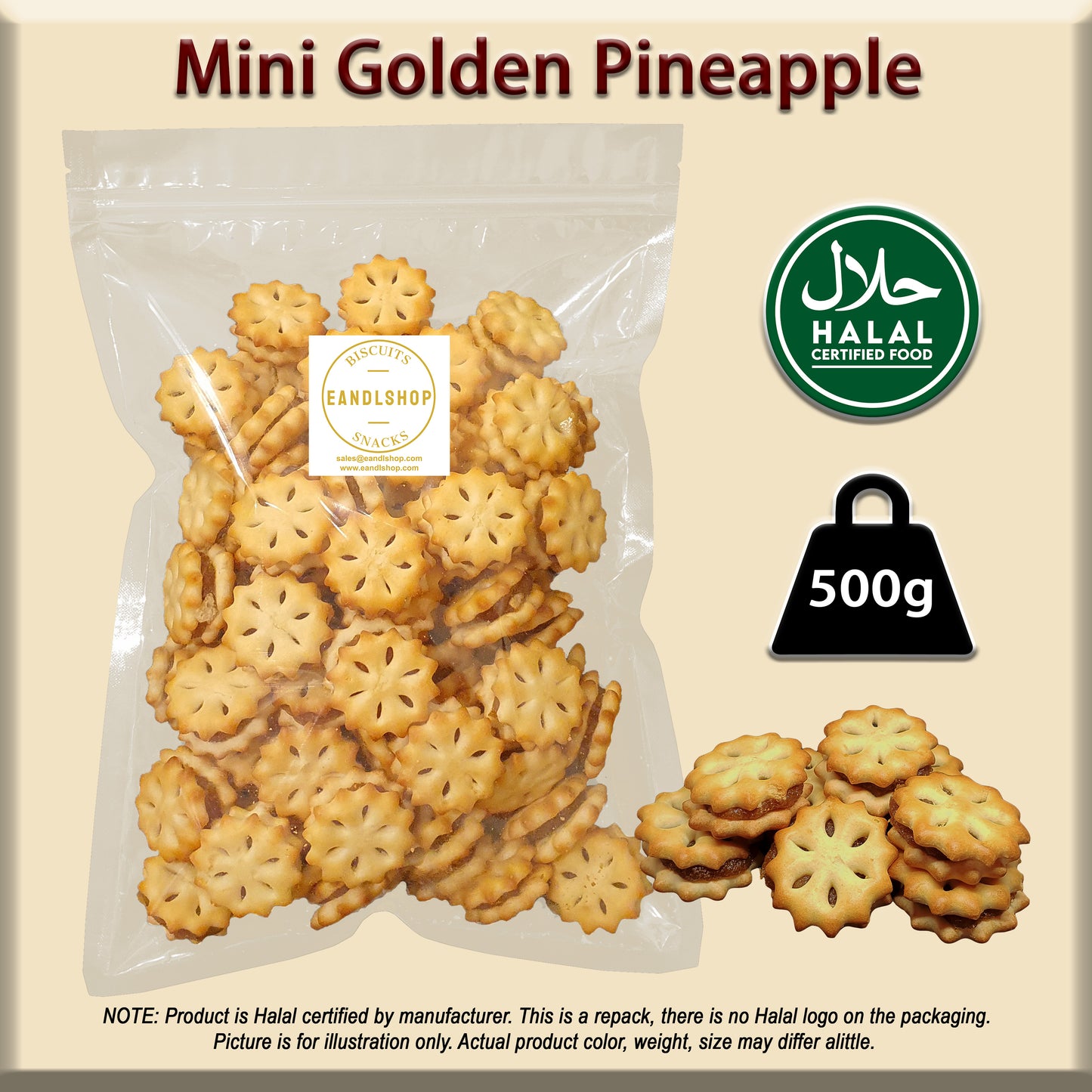 Mini Golden Pineapple Biscuits