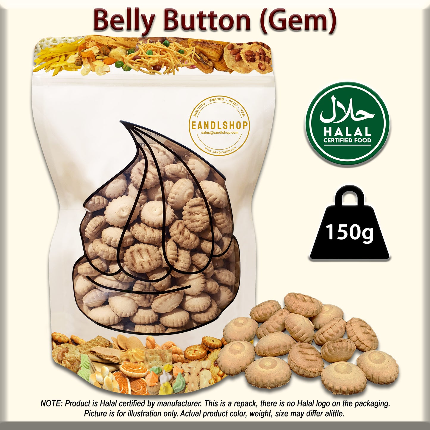 Belly Button (Gem) Biscuit - EANDLSHOP
