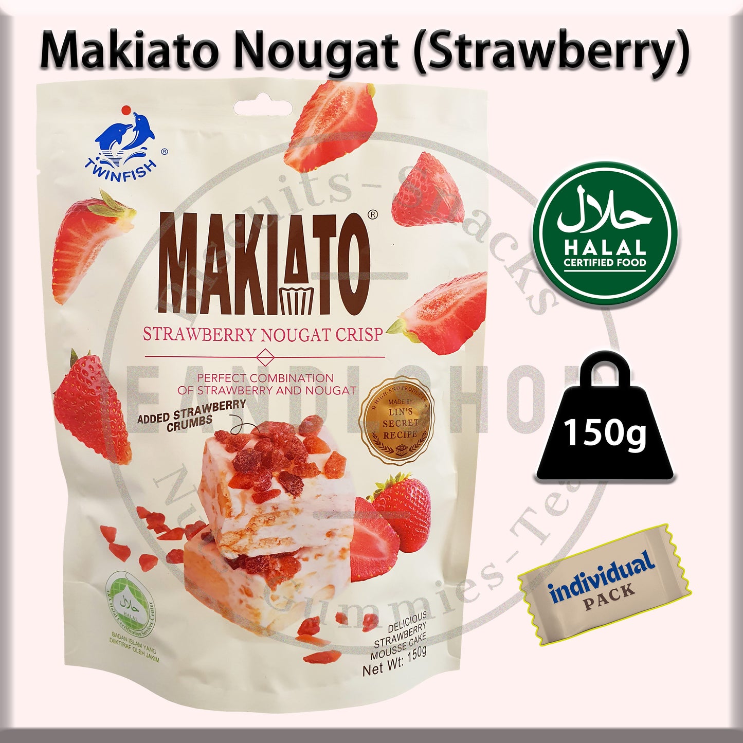 Makiato Nougat Crisp (Strawberry)