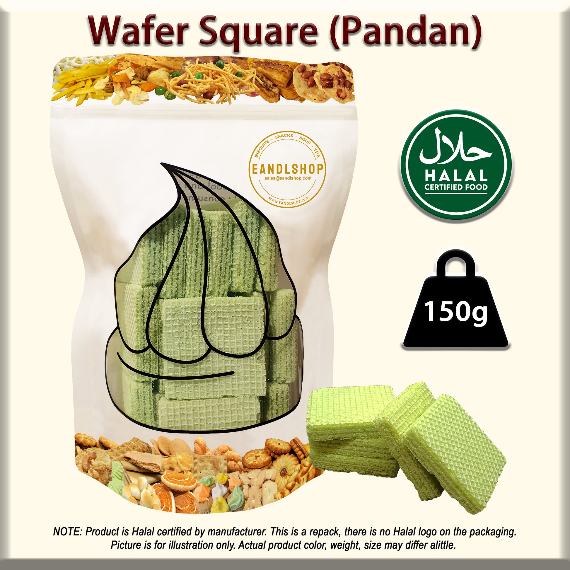 Pandan Wafer (Square) - EANDLSHOP