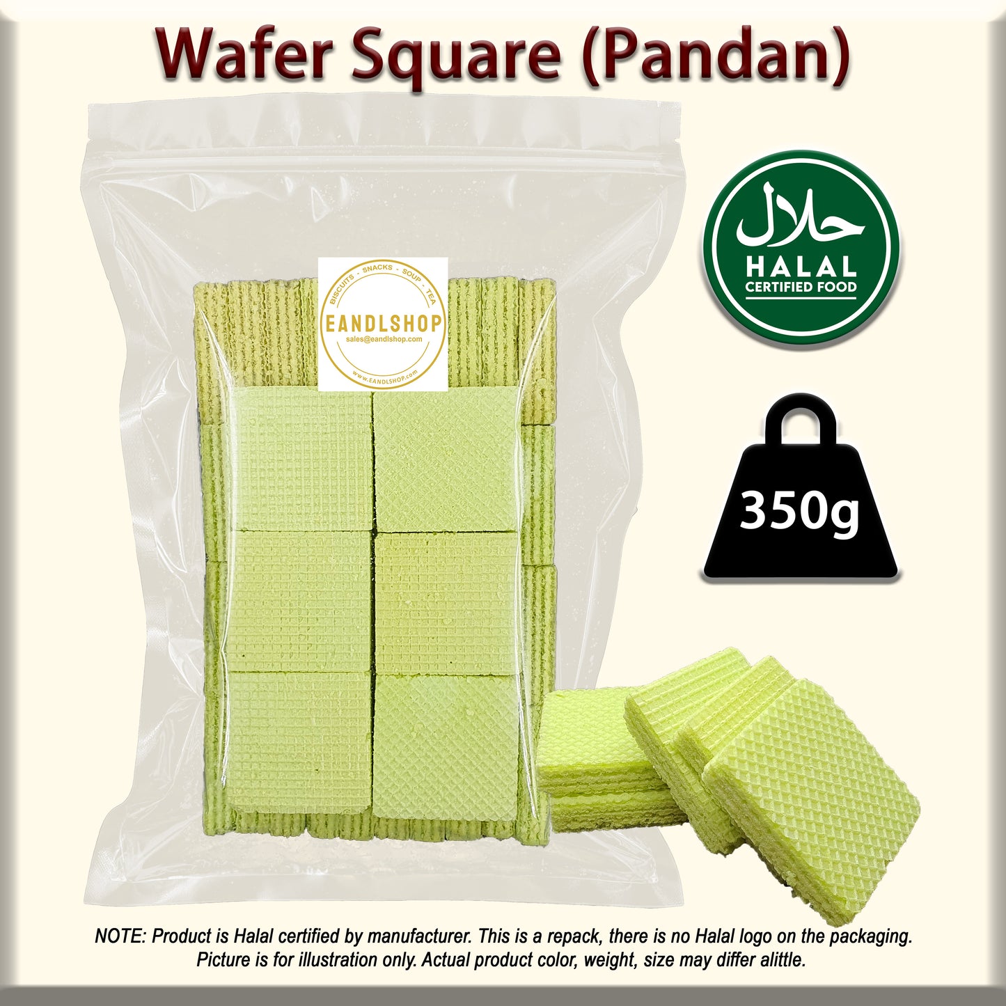 Pandan Wafer (Square) - EANDLSHOP