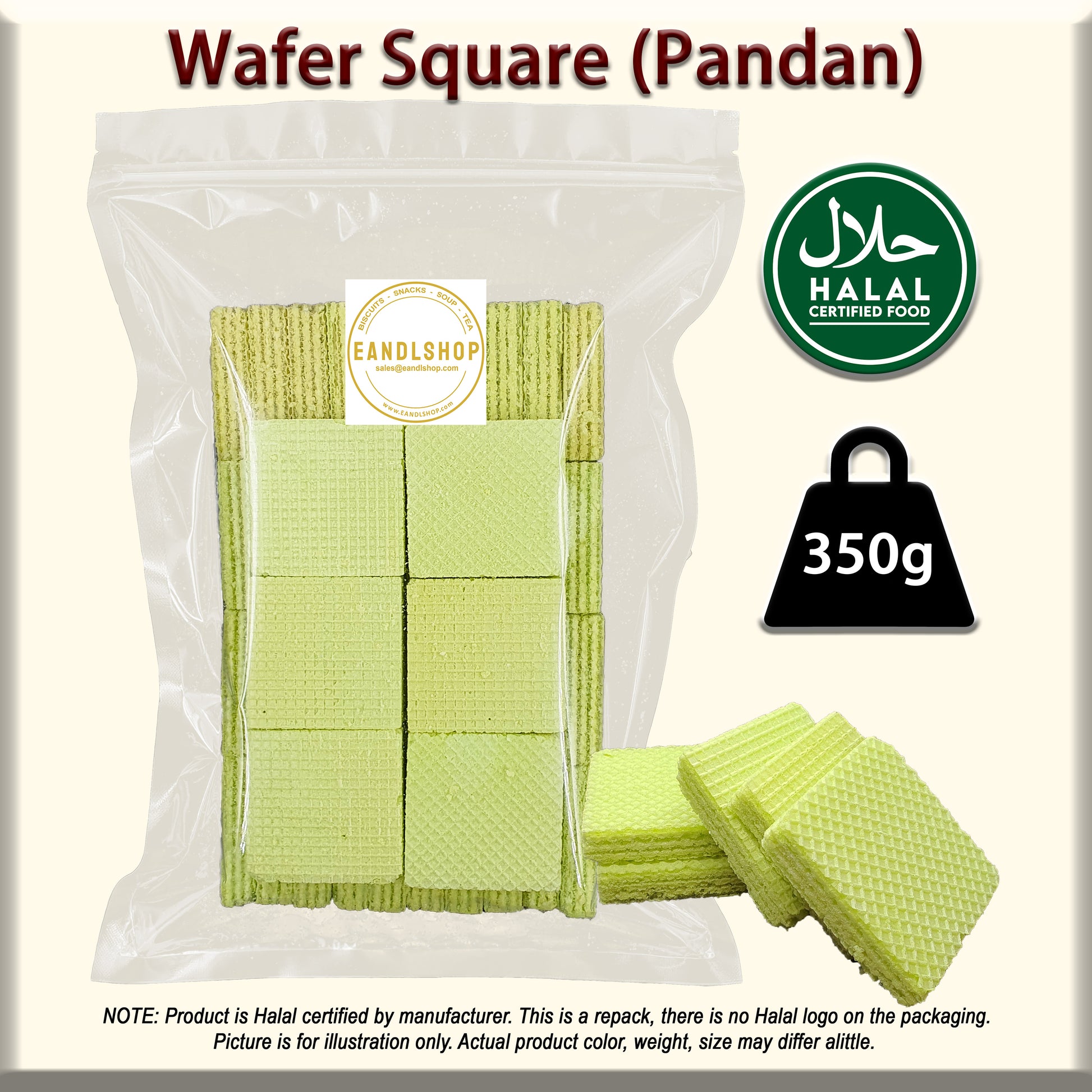 Pandan Wafer (Square) - EANDLSHOP